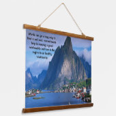 Kustberg-uitzicht met een kalm blauw zee hangend wandkleed (Gebogen)