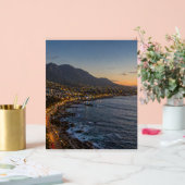 Kustberg Zonsondergang Stadslichten Canvasprint – Acryl Bord (Huwelijk)