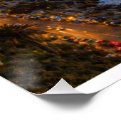 Kustberg Zonsondergang Stadslichten Canvasprint – Perfect Poster (Hoek)