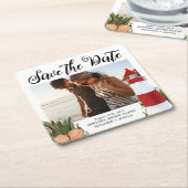 Kustbestemming Weddenschap Foto opslaan Datum Kartonnen Onderzetters (Schuin)