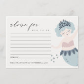 KUSTBLAUW BLAUW KLEINE MERMAID ADVICE-BABY SHOWER INFORMATIEKAARTJE (Voorkant)