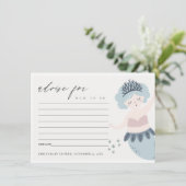 KUSTBLAUW BLAUW KLEINE MERMAID ADVICE-BABY SHOWER INFORMATIEKAARTJE (Staand voorkant)