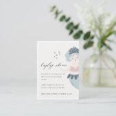 KUSTBLAUW BLAUW, KLEINE MERMAID, BABY SHOWER INFORMATIEKAARTJE (Staand voorkant)