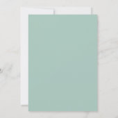 Kustblauw boho botanisch huwelijk kaart (Achterkant)