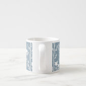 Kustblauw botanisch rustig bloemmotief silhouet espresso kop (Achterkant)