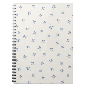 Kustblauw botanisch willekeurig patroon notitieboek