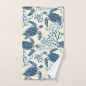 Kustblauw en crème Zee schildpadden gepersonalisee Bad Handdoek (Handdoek)