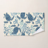 Kustblauw en crème Zee schildpadden gepersonalisee Bad Handdoek (Handdoek)