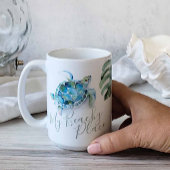 Kustblauw en groen Zee schildpad op maat Koffiemok