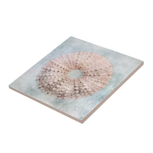 Kustblauw en perzikkleurig Zee Tegeltje (Zijkant)