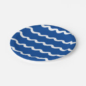Kustblauw en wit zee golven nautisch patroon papieren bordje (Gekanteld)