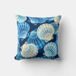 Kustblauw en witte schelpen kussen