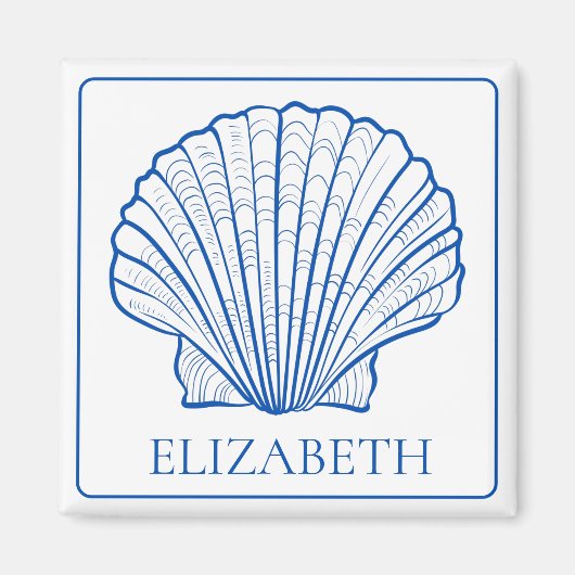 Kustblauw en witte zeeschol, speciaal aangepast magneet (Voorkant)