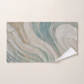 Kustblauw Groene Beige Abstracte Golven Bad Handdoek (Handdoek)