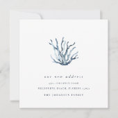 Kustblauw koraal Verandering van adres Verhuizen Aankondiging (Voorkant)