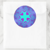 Kustblauw kruis ronde sticker (Tas)