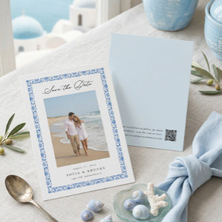 Kustblauw Mediterraan foto Save The Date