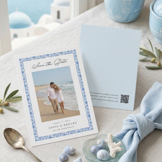 Kustblauw Mediterraan foto Save The Date