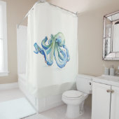 Kustblauw Octopus Ocean Shower Curtain Douchegordijn (In situ)