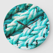 Kustblauw touwpatroon grote klok (Voorkant)