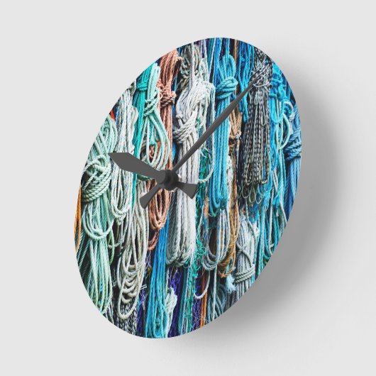 Kustblauw touwpatroon ronde klok (Hoek)