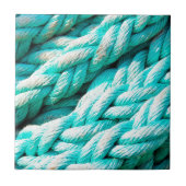 Kustblauw touwpatroon tegeltje (Voorkant)