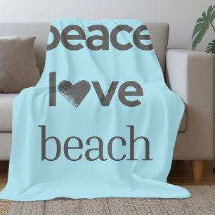 Kustblauw Vrede Liefde Strand Leven Modern Grafisc Fleece Deken