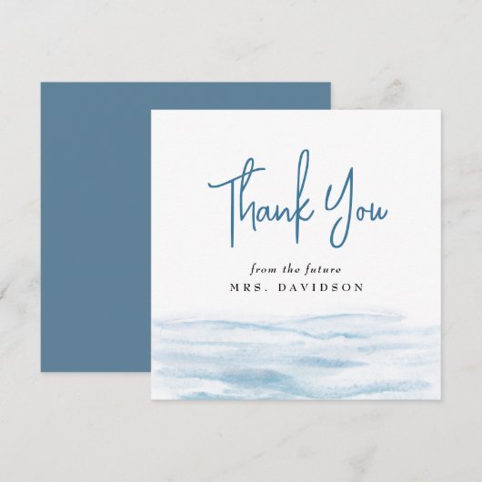 Kustblauw Vrijgezellenfeest voor de kust van de Oo Bedankkaart (Voorkant / Achterkant)