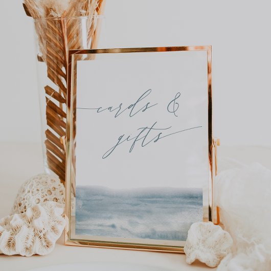 Kustblauw Waterverf Trouwkaarten & Geschenken Teke Poster