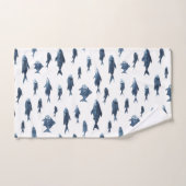 Kustblauw & wit vissenpatroon bad handdoek (Handdoek)