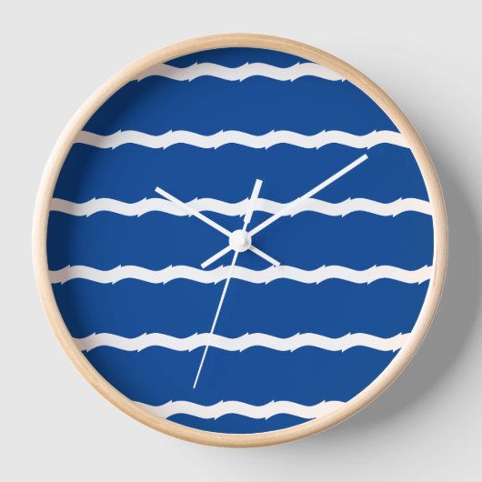 Kustblauw witte zee golven patroon modern (Voorkant)