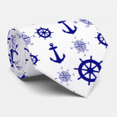 Kustblauw zalig kustpatroon stropdas (Opgerold)