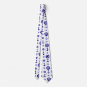 Kustblauw zalig kustpatroon stropdas (Achterkant)