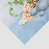 Kustblauw Zee Urchin Floral Tissuepapier (Detail)