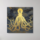 Kustblauwblauwe zwarte Waterverf van de  goudblauw Canvas Afdruk (Voorkant)