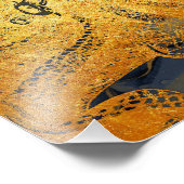 Kustblauwblauwe zwarte Waterverf van de goudblauw Foto Afdruk (Hoek)