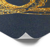 Kustblauwblauwe zwarte Waterverf van de  goudblauw Poster (Hoek)