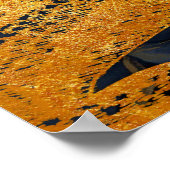 Kustblauwblauwe zwarte Waterverf van de goudblauw Poster (Hoek)