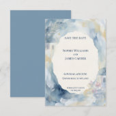 Kustblauwe Aquarel Save The Date Kaart (Voorkant / Achterkant)