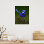 KUSTBLAUWE BIRD-PAINING POSTER (Keuken)