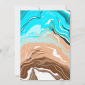 Kustblauwe bruiloft kaart (Achterkant)