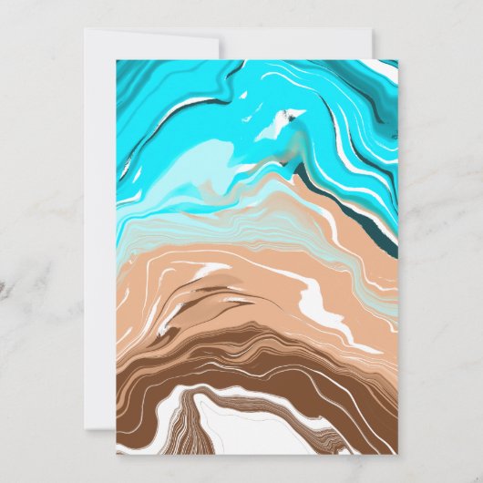 Kustblauwe bruiloft kaart (Achterkant)