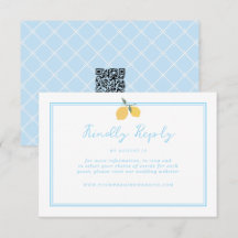Kustblauwe citroen Amalfi QR-code RSVP 