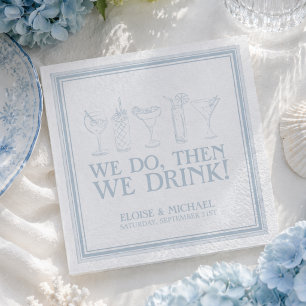Kustblauwe Cocktail Bruiloftsreceptie Bar Servet