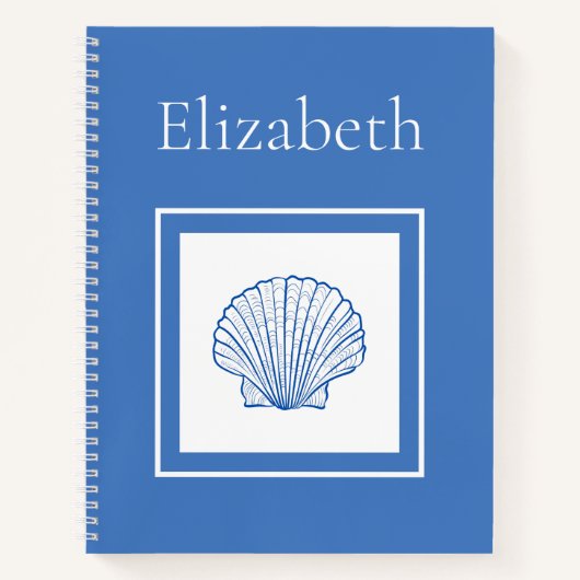 Kustblauwe en witte hoofdhuid notitieboek (Voorkant)