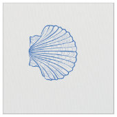 Kustblauwe en witte schelpen stof (Close Up)