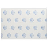 Kustblauwe en witte schelpen stof (Fat Quarter)