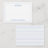 Kustblauwe en witte zeeschelpen gepersonaliseerd notitiekaartje (Voorkant / Achterkant)