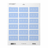 Kustblauwe en witte zeester gepersonaliseerd etiket (Full Sheet)