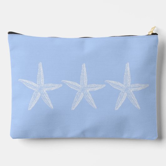 Kustblauwe en witte zeester gepersonaliseerd etui (Achterkant)